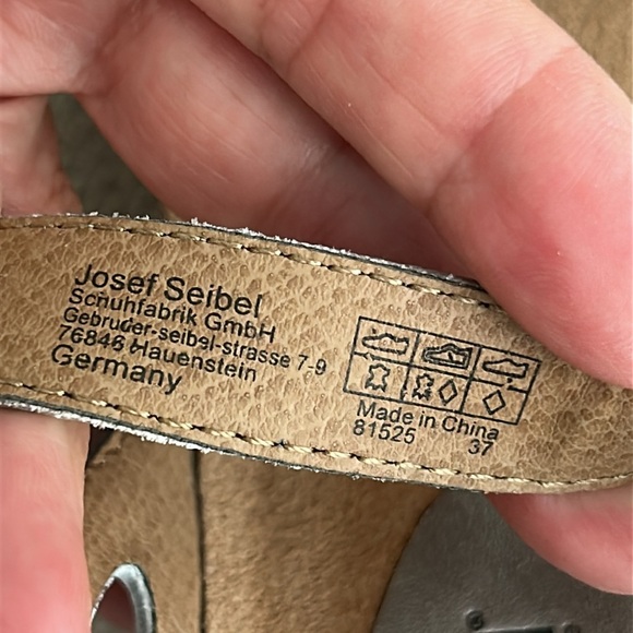 Josef Seibel Hailey 25 Leather Wedge Comfort Sandals in Metallic Tan - 37/6-6.5 - Picture 9 of 10